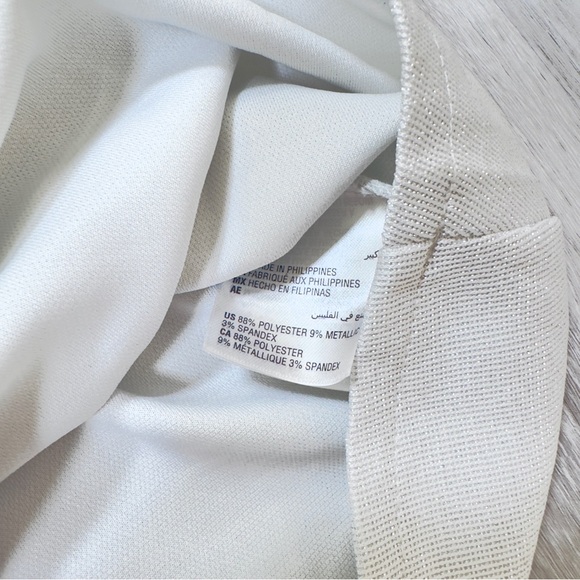 Alfani Silver Metallic V-Neck Front Wrap Top L - Picture 6 of 7